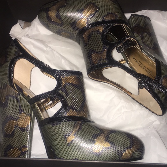 Bottega Veneta Shoes - Bottega Veneta snakeskin embossed leather heels